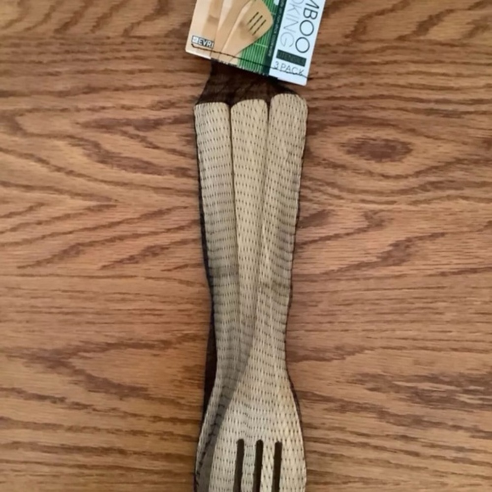 EVRI Bamboo Cooking Utensils Set - Natural and Black